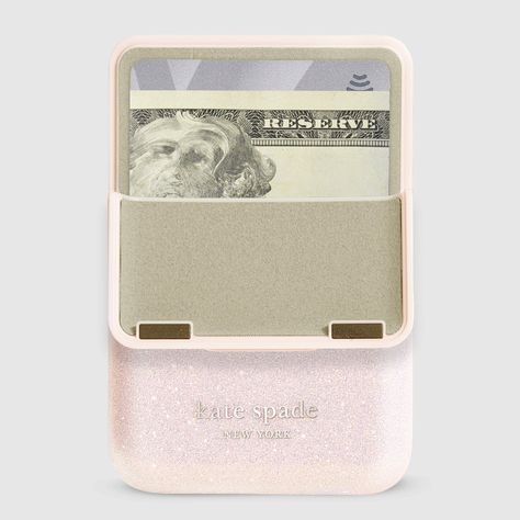 We’ve got you covered! The kate spade new york MagSafe Flip Wallet fully covers your essential cards, cash, and ID with a magnetic snap closure. This wallet features strong built-in magnets that connect to the back of your MagSafe-compatible phone case. Pink Kate Spade Wallet, Boyfriends Mom Christmas Gifts, Girly Christmas Wishlist, Gifts Under 50 For Her, Pink Christmas Wishlist, Gifts For Bsf, Things You Need, My Wishlist Ideas, Christmas Wishlist Items