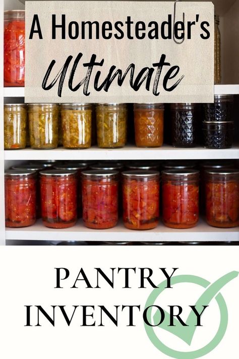 Homestead Stockpile, Pantry Stockpile List, Canning Pantry Staples, Homestead Pantry Design, Cabin Pantry Ideas, Homestead Pantry Ideas, How To Stock A Pantry, Prepped Pantry List, Stock Pile Food List