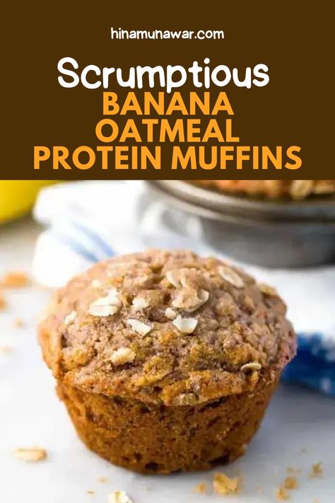 Banana Oatmeal Protein Muffins Oatmeal Muffins Protein, Banana Muffins With Protein, Banana Oat Muffin Cups, Protein Muffins Breakfast, Muffins Using Protein Powder, High Protein Banana Oat Muffins, Protein Banana Baked Oatmeal, Protein Muffins Oats, Cinnamon Sugar Protein Muffins