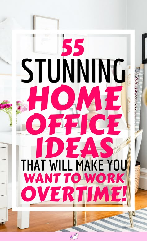 55 Small Home Office Ideas That Will Make You Want To Work Overtime | The Mummy Front Small Home Office Ideas, Work From Home Office, Work Office Decor, Small Home Offices, Home Office Inspiration, Office Layout, White Office, Office Makeover, Organization Home