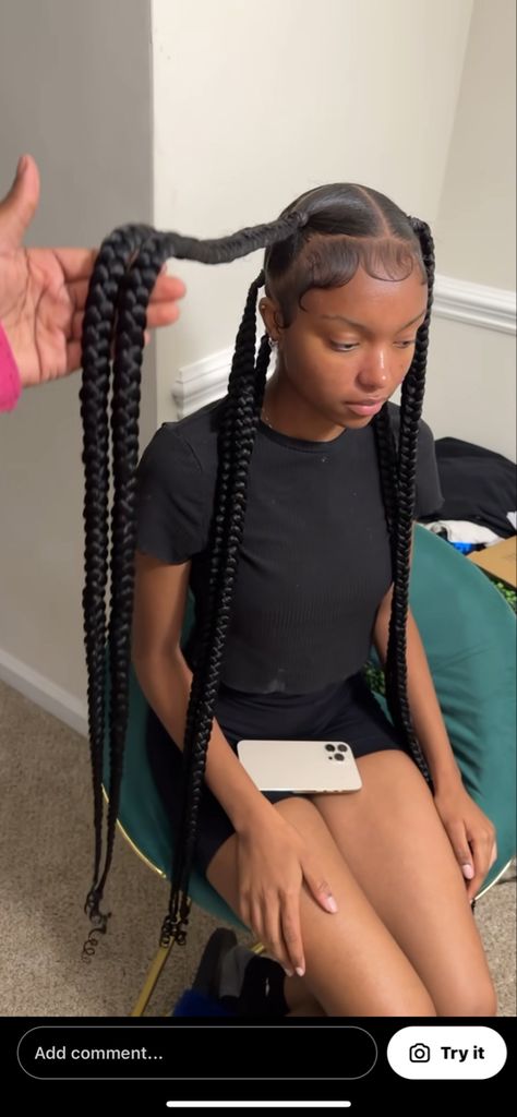 Sister Hairstyles, Birthday Black Hairstyles, Braided Hairstyles 4c Hair, Simple Braided Hairstyles With Weave, 4 Ponytails, Hairstyles On Natural Hair Black Women, 3 Part Braided Ponytail Hairstyles, 2 Braids Black Girls Hairstyles, Atl Hairstyles