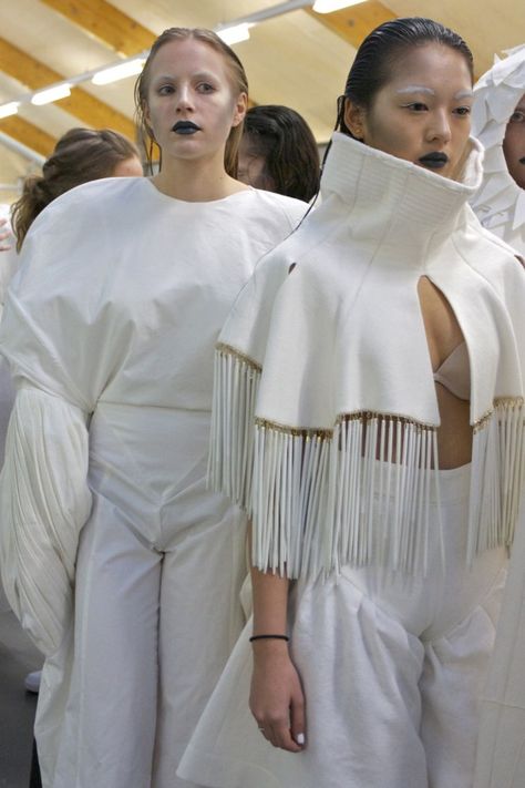 Central Saint Martins, Ruffle Blouse, Women's Top, White, Clothes