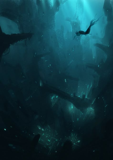 Siren Core, Underwater City, Water Aesthetic, Mermaid Aesthetic, Fantasy Aesthetic, 판타지 아트, World Building, Underwater World, Fantasy Landscape