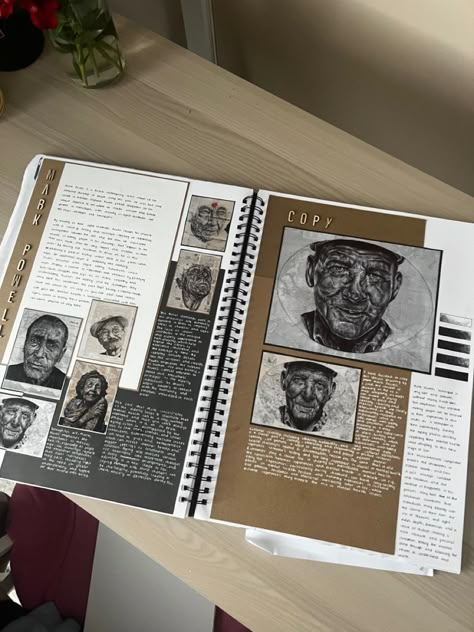 Mood Book Ideas, Vince Low Artist Research Page, Nature Sketchbook Page, Art Notes Aesthetic, Simple Sketchbook Cover Ideas, Life Orientation Cover Page Aesthetic, Sketchbook Ideas Background, Art Gcse Artist Research Page Layout, Gcse Art Page Layout Ideas