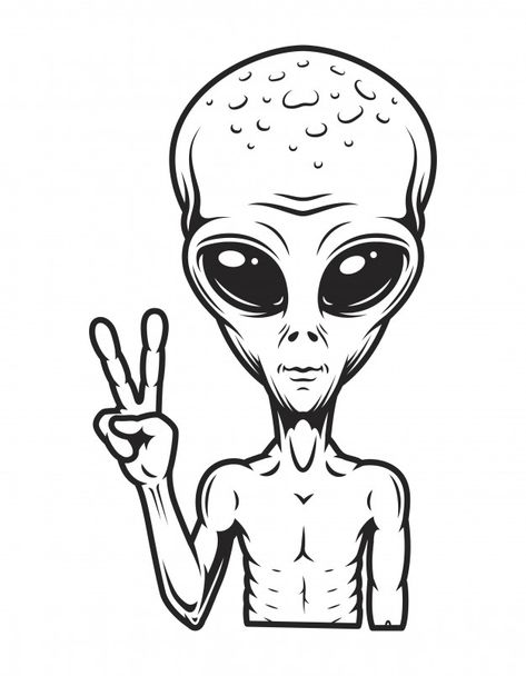 Vintage extraterrestrial concept | Free Vector #Freepik #freevector #vintage #technology #retro #face Alien Drawings, Space Drawings, Alien Head, Alien Tattoo, Arte Alien, Alien Art, Flash Art, Hippie Art, Tattoo Design Drawings