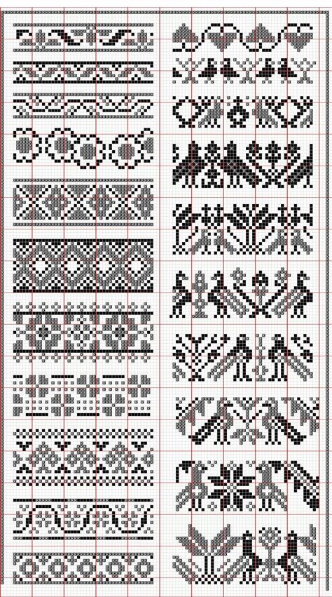 Punto Fair Isle, Fair Isle Chart, Colorwork Chart, Fair Isle Knitting Patterns, Fair Isles, Colorwork Knitting, Pola Kristik, Pola Sulam, Fair Isle Pattern