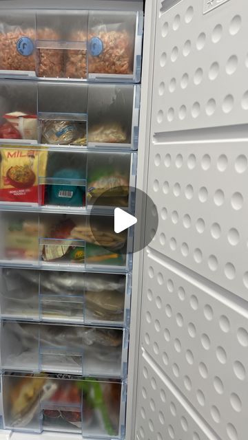 Freezer Organization Upright, Home Stead, Costco Finds, Life In America, Freezer Organization, Frozen Frozen, Dried Shrimp, Drawer Organization, Frozen Foods