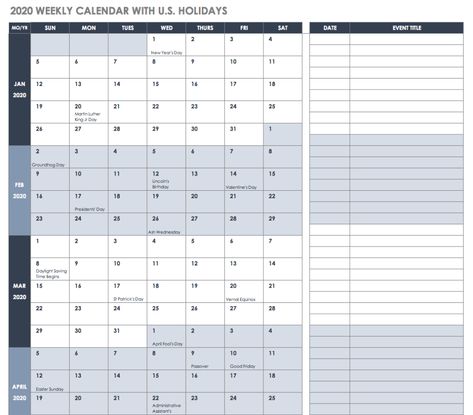 Free Excel Calendar Templates Vacation Calendar, Free Blank Calendar, Marketing Calendar Template, Excel Calendar Template, Printable Calendar 2020, Weekly Calendar Template, Schedule Calendar, Excel Calendar, Free Calendar Template