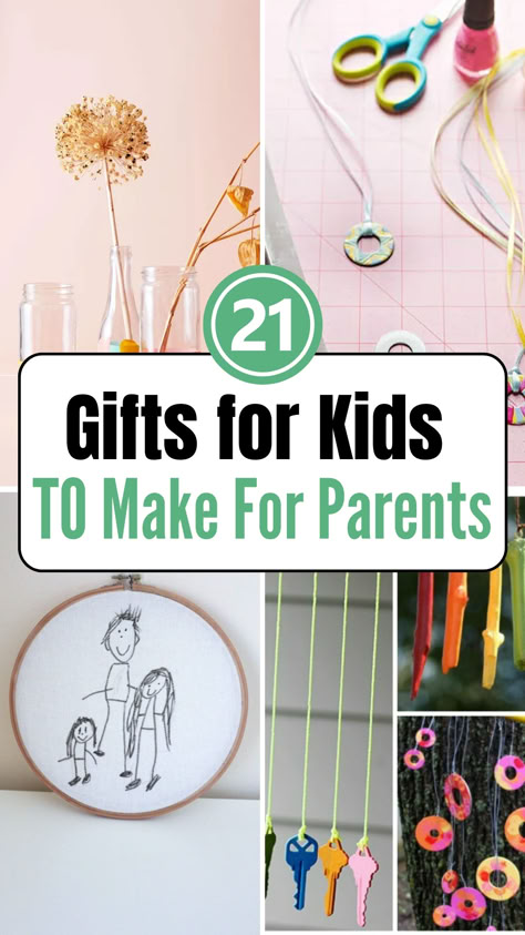 Looking for heartfelt gift ideas? Check out 21 easy gifts kids can make for parents! These creative and thoughtful presents are perfect for birthdays, holidays, or just to show some love. Simple to make and full of meaning—parents will cherish them forever! Family Day Gifts From Kids, Sentimental Crafts For Kids, Crafts To Give To Grandparents, Parent Gift Ideas From Kids, Photo Gifts For Parents, Birthday Craft Gift Ideas, Cricut Gifts For Parents, Gifts For Children To Make For Parents, Diy Thoughtful Christmas Gifts