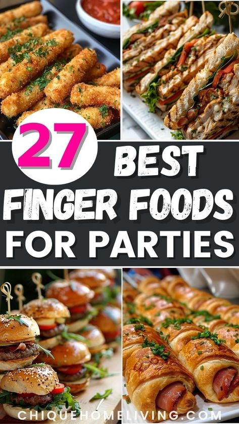 Hosting a party and need some scrumptious, easy-to-make bites to impress your guests? Check out these 27 delicious finger food ideas! From mini tacos to elegant Caprese skewers, these recipes are perfect for any occasion and will keep your guests coming back for more. Party Finger Food Ideas, Party Finger Food, Finger Food Ideas, Superbowl Food, Best Party Appetizers, Finger Foods Easy, Party Appetizers Easy, Party Appetizers, Party Finger Foods