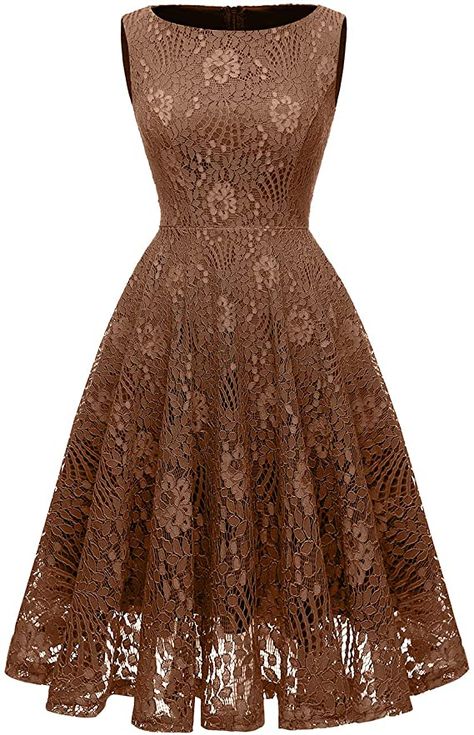 Amazon.com: Kingfancy Women Floral Lace Bridesmaid Party Dress Short Cocktail Dress with Boatneck: Clothing Seshoeshoe Dresses, Western Winter, Brown Bridesmaid Dresses, Short Frocks, Womens Bridesmaid Dresses, Cotton Short Dresses, Cute Formal Dresses, Lace Dress Styles, Women Lace Dress