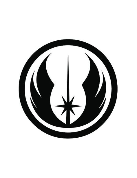 Jedi Order Tattoo, Jedi Tattoo, Jedi Order Symbol, Jedi Symbol, Star Wars Stencil, Star Wars Symbols, Star Wars Classroom, Star Wars Decal, Armor Tattoo