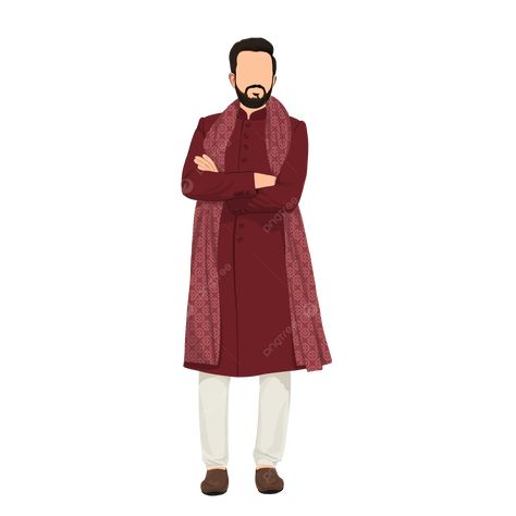 Sangeet Caricature, Wedding Outfit Groom, Wedding Attire Groom, Groom Kurta, Animation Pics, Simple Wedding Invitation Card, Wedding Photo Album Layout, Men Illustration, Wedding Illustration Card