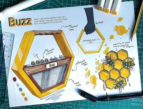 Concept Speaker Design, Product Concept Board, Product Design Sketch Portfolio, Speaker Design Sketch, Speaker Sketch, Free Instagram Template, Radio Bluetooth Speaker, Insta Design, Industrial Design Portfolio