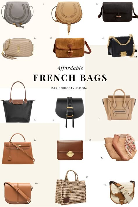 These French handbags are perfect for work, any occasion, travel, streetstyle accessories. Cute bags yet classic, chic, & unique. These affordable French designer bags make a great gift for any woman that loves stylish crossbody bags, handbags, Parisian style, & French style & is looking for classic, elegant designs with timeless appeal. Parisian bags, French bags, French tote bags, French backpack bags, Paris Chic Style. #frenchbags #frenchhandbags #parisianbags #parischicstyle #crossbodybags French Tote Bag, French Handbags, Best Crossbody Bags, Stylish Purse, Crossbody Bags For Travel, Girls Handbags, Elegant Bags, Purse Brands, Cheap Bags