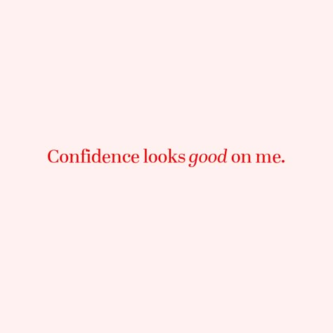 Confidence looks good on me. A bold and empowering pink-and-red aesthetic quote to remind you of your strength and self-worth. Perfect for boosting your confidence and embracing your inner power. Let this inspiring message motivate you to own your day with self-love and positivity. #aestheticquotes #motivationalquotes #confidencequotes #selflove #inspirationalquotes #empowerment #positiveenergy #mindsetshift #dailyinspiration #quoteoftheday Confidence Quotes Vision Board, Self Love Beauty Quotes, Self Confidence Asthetics, Confidence Motivation Quotes, Women Positivity Quotes, Being More Confident Quotes, Social Confidence Aesthetic, Confidence Vision Board Aesthetic, Aesthetic Vision Board Pictures Confidence