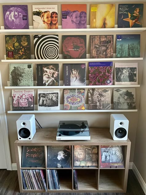 Ways To Display Vinyl Records, Cute Ways To Display Vinyl Records, Music Display, Vinyl Wall Display, Record Collection Display, Room Decor Vinyl Records, Cinema Wall Art, Vinyl Record Display Wall Art, Vinyl Setup Aesthetic