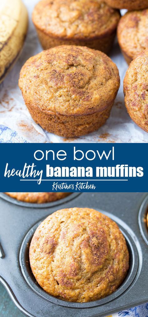 Bababa Muffins, Easy Healthy Banana Muffins, Healthy Banana Muffins Recipe, Best Banana Muffins, Banana Muffin Recipe Healthy, Banana Muffins Recipe, Banana Muffins Easy, Menu Sarapan Sehat, Healthy Banana Muffins