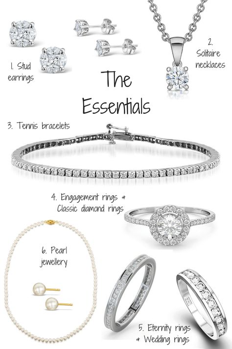 How to build an essential jewellery collection - tips by TheDiamondStore UK Jewellery Essentials, Capsule Wardrobe Jewelry, Look Working Girl, Indian Diamond Jewellery, Jewelry Knowledge, Bangles Bracelets, Sterling Silver Jewellery, Indian Wedding Jewelry, Classy Jewelry