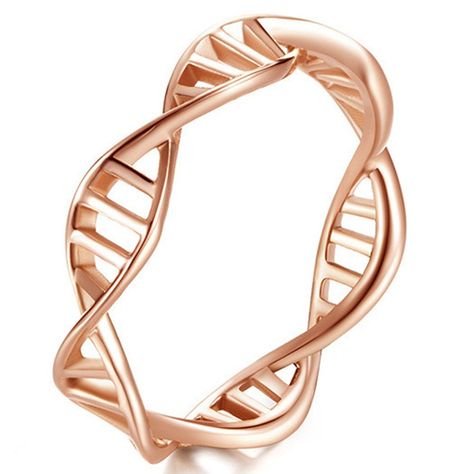 Dna Ring, Helix Ring, Lady Design, Rose Gold Fashion, Finger Jewelry, Medical Jewelry, Open Rings, Double Helix, Couple Ring