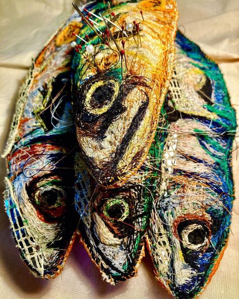 Lorraine Roy: The Science of Textile Art | School of Stitched Textiles Quirky Objects, Food Textiles, Lorraine Roy, Fish Textiles, Natural Form Artists, Gcse Art Textiles, High School Projects, Art Fibres Textiles, Fibre Artist