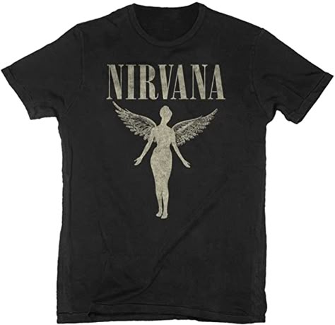 Amazon.com: Nirvana - in Utero Tour - Adult T-Shirt: Clothing Mens Graphic Tees Prints, Nirvana Merch, Emo Shirts, Nirvana Shirt, Underground Clothing, In Utero, 90s Shirts, Merch Store, Man Black