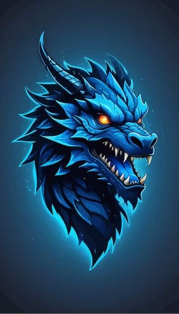 Premium Vector | A cartoon of a dragon with the eyes lit up Types Of Mythical Creatures, Dragon Vector, Vector Digital Art, Dragon Face, Cartoon Dragon, Blue Face, Blue Dragon, Business Card Maker, Poster Invitation