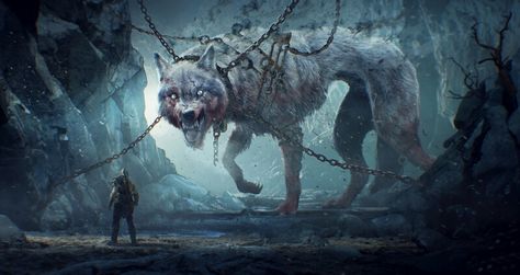 ArtStation - God of War Ragnarök - Garm, Karl Lindberg D N Angel, God Of Wars, Norse Myth, Angel Devil, Spartan Warrior, Ancient Mythology, Puppy Photos, Fantasy Dragon, Norse Mythology