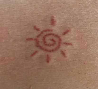 Sun Stick And Poke, Stick And Poke Ideas, Stick And Pokes, Stick Tattoo, Stick Poke Tattoo, Stick Poke, Sharpie Tattoos, Handpoke Tattoo, Stick N Poke Tattoo