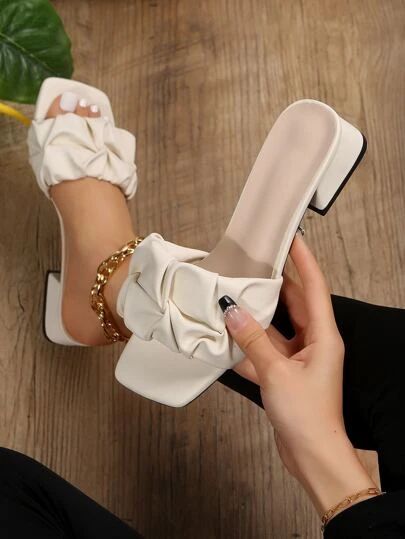 Elegant Shoes For Women, Cute Slippers Women, Flip Flop Heels, Beige Sandals Heels, Elegant Shoes Heels, Classy Sandals, Fancy Sandals, Mules Women, Pretty Sandals