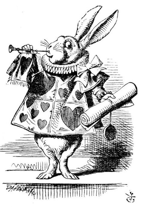 The White Rabbit blowing his trumpet White Rabbit Alice In Wonderland, Alice In Wonderland Vintage, Alice In Wonderland Drawings, Alice In Wonderland Illustrations, Alice In Wonderland Aesthetic, John Tenniel, Alice's Adventures In Wonderland, White Drawing, Alice In Wonderland Party