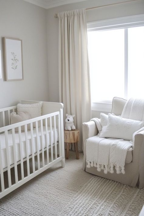 Welcome guests with a stylish and inviting neutral entryway. Combine soft hues of beige and white with natural wood elements for a warm and welcoming first impression. 🚪🌿✨ #NeutralEntryway #WelcomingSpaces #HomeDecor #FirstImpressions White Beige Nursery, Soft Neutral Nursery, Cream And White Nursery, Neutral Baby Nursery Paint Colors, White And Beige Nursery, White And Wood Nursery, Simple Gender Neutral Nursery, Neutral Nursery Paint Colors, Neutral Entryway