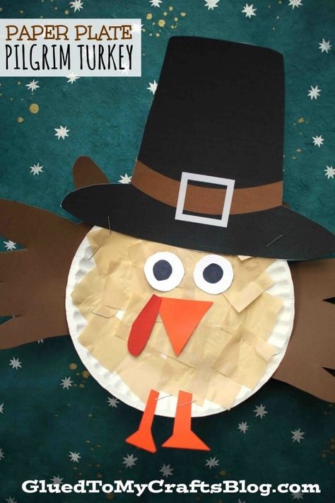 November Crafts Preschool, Paper Plate Turkey, Pilgrim Crafts, 100 Días De Clases, Thanksgiving Art Projects, Turkey Crafts Kids, Thanksgiving Crafts For Toddlers, Fun Thanksgiving Crafts, Storytime Crafts