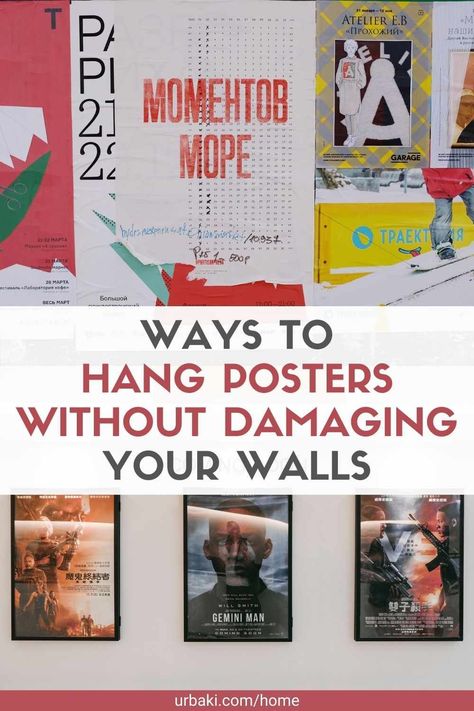 How To Put Up Posters On The Wall, Best Way To Hang Posters On Wall, How To Hang Wall Art Without Holes, Poster Mounting Ideas, How To Hang Posters On Wall, How To Hang Posters Without Damage, Cool Things To Hang On The Wall, How To Display Posters, How To Hang Up Posters On Wall