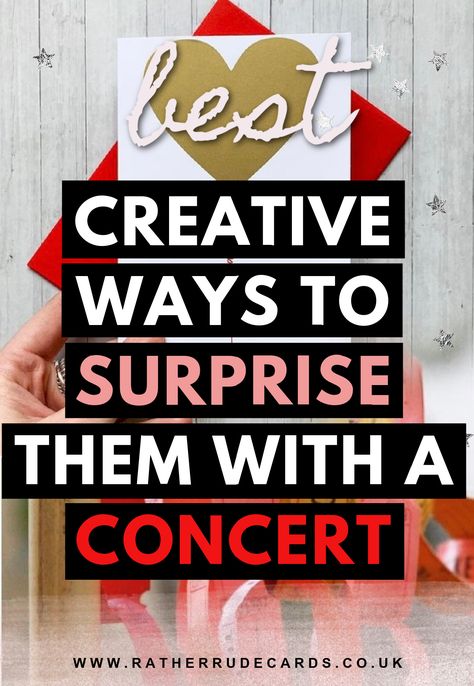 DIY creative concert tickets reveal ideas and how to give concert tickets as a gift Ideas For Tickets As A Gift, Tickets For Christmas Gift, Concert Ticket Box Gift Ideas, Fun Way To Give Concert Tickets As A Gift, Present Tickets As Gift, How To Make Tickets, Taylor Swift Concert Scavenger Hunt Clues, Scavenger Hunt Ideas For Concert Tickets, Creative Way To Give Concert Tickets As A Gift