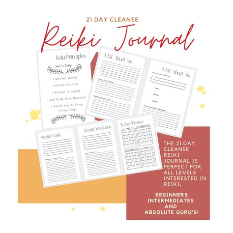 Just For Today ... The 21 Day Cleanse Reiki Journal is perfect for all levels interested in Reiki; beginners, intermediates and, absolute Guru's! #spiritualjourney #reiki #reikipractice #reikijournal #21daycleanse #healing #chakras #chakrahealing #reikipractitioner #reikitherapy #reikihealing #spirituality Reiki Journal, 21 Day Cleanse, Healing Chakras, Weekly Log, Reiki Therapy, Journal Questions, Reiki Practitioner, Just For Today, Reading Apps