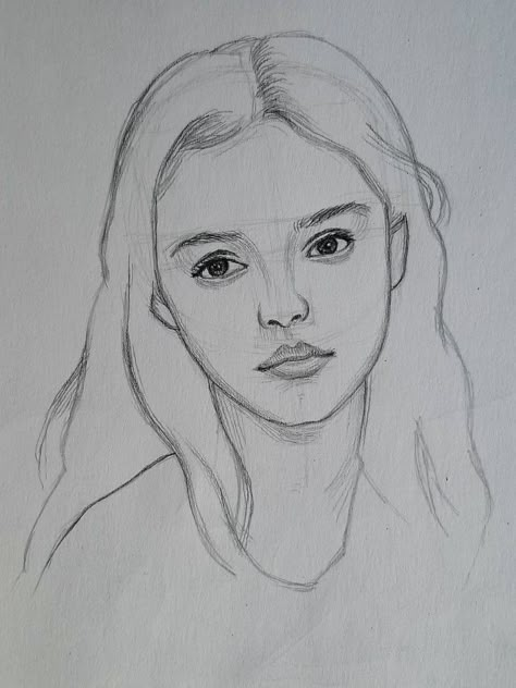 Human Face Sketch Portraits, Portrait Art Easy, Simple Face Sketch, Face Sketches Simple, Simple Portrait Drawing, Andrew Loomis Method, Portrait Sketches Simple, Girl Face Sketch, Frank Reilly