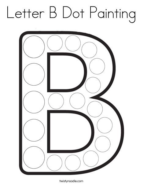 Letter B Dot Painting Coloring Page - Twisty Noodle B Art Preschool, Letter B Craft For Toddlers, Letter B Craft For Preschoolers, B Worksheets Preschool, B Crafts For Preschool, Letter B Arts And Crafts, Letter B Theme Preschool, Letter B Fine Motor Activities, Letter B Printables Free Preschool