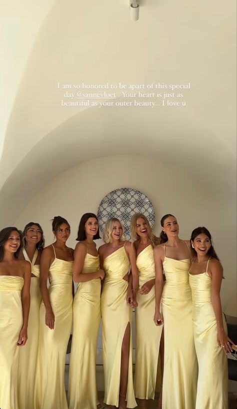 Yellow Dress On Tan Skin, Different Styles Bridesmaid Dresses, Trendy Bridesmaids Dresses, Bridesmaid Dress Same Color Different Style, Formal Yellow Dress Long, Bridesmaid Dresses Group, Yellow Wedding Bridesmaid Dress, Best Bridesmaid Dresses Color, Yellow Wedding Theme Bridesmaid Dress