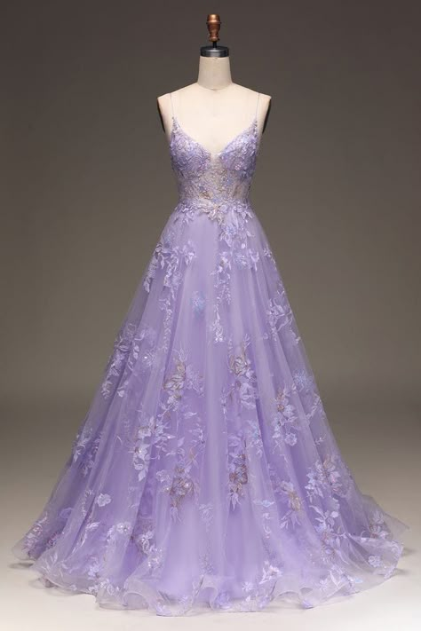 Pale Purple Wedding Dress, Lilac Wedding Dress The Bride, Pastel Purple Prom Dress, Purple Grad Dresses, Purple Prom Dresses, Purple Wedding Dress, Prom Dress Inspo, Purple Prom, Dress With Embroidery