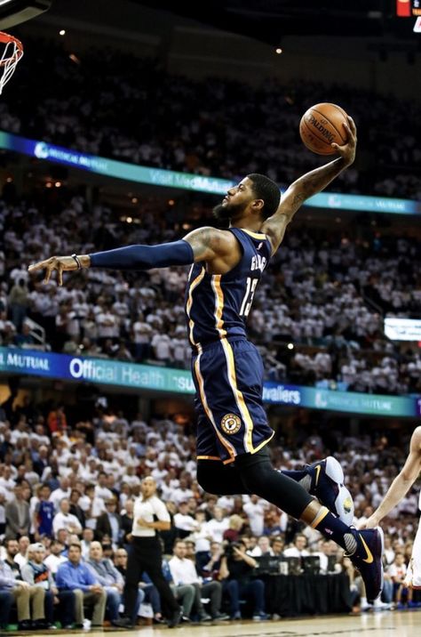 NBA Fanatic Paul George Pacers, Nba Paul George, Paul George Nba, Paul George 13, Nba Pics, Basketball Background, Basketball Highlights, Bola Basket, Basketball Photography