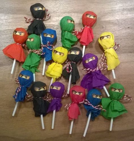 Ninja Themed Birthday Party, Festa Power Rangers, Ninja Theme, Lego Ninjago Party, Lego Ninjago Birthday, Ninjago Birthday Party, Power Ranger Party, Lego Themed Party, Hadiah Diy