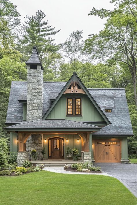 Stone Farmhouse Addition, Beautiful Small Cottages, Concrete Cottage Home, Stone Cottage Homes Floor Plans, Cottage With Pergola, Swoop Roof Cottage, Cottage House Designs Exterior, Cottage Inspiration Exterior, 1970s Stone House Exterior