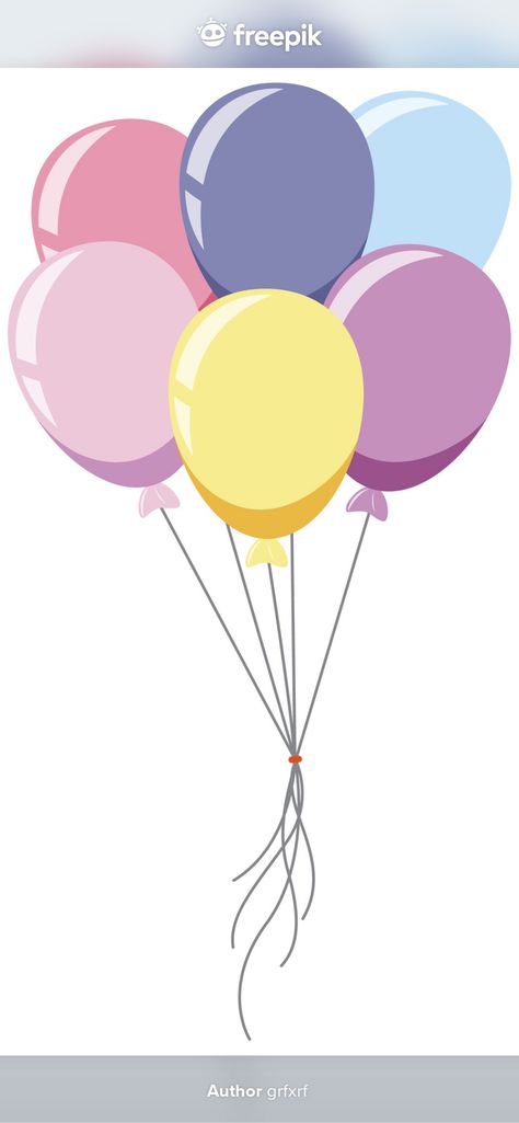 Topper Balon, Pastel Color Balloons, Pastel Moodboard, Birthday Balloons Clipart, Cartoon Balloons, Birthday Drawing Ideas, Balloon Drawing, Pastel Png, Balloon Vector