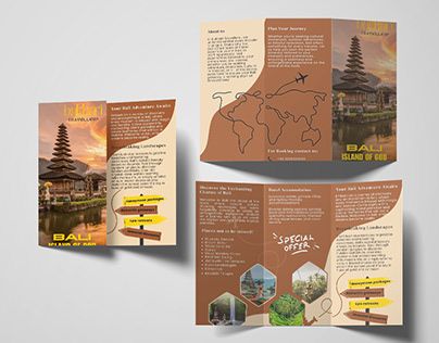 Travel Brochure Design Layout Trifold, Travel Broucher Ideas Design, Study Abroad Brochure, Travel Brochure Layout, Travel Brochure Design Layout, Travelling Brochure, Brochure Front Page Design, Historical Brochure, Broucher Ideas Design