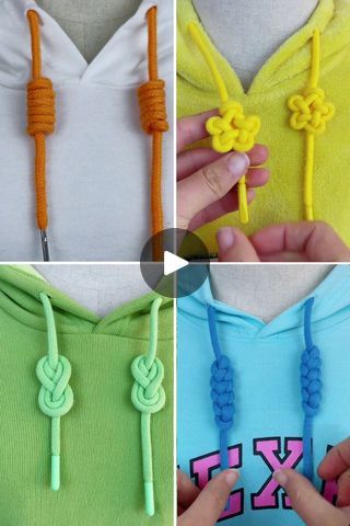 Hoodie Knots ideas | clothing hacks, DIY Ideas | How to tie hoodie strings -How to tie easy knot pattern | By Art & Craft | Hello everyone, welcome back to
our Facebook page. So take a lace and then roll it like this
around it and then fix it in the between. Now pull it from
the side again and put the lace from the down side and then put
it in the next step in the upper side like this. Repeat
the process for few more times in the same manner for five to
seven times like this and put the lace in the same manner as
shown in the video at the end. Pull it out like this and your
lace is done. Next you have to take a lace. Roll it around the
pencil like this. Fold it for few more time Now remove the
pencil. Now put the lace in the between from the upper side and
then pull it out from the downsid How To Tie Laces On Hoodies, 7 Hole Shoe Lace Patterns, Hoodie Lace Knot, Hoodie Knots Diy, Hoodie String Ideas, Hoodie String Knots Step By Step, How To Tie Hoodie Strings, Hoodie Tie Knots, Hoodie String Knots