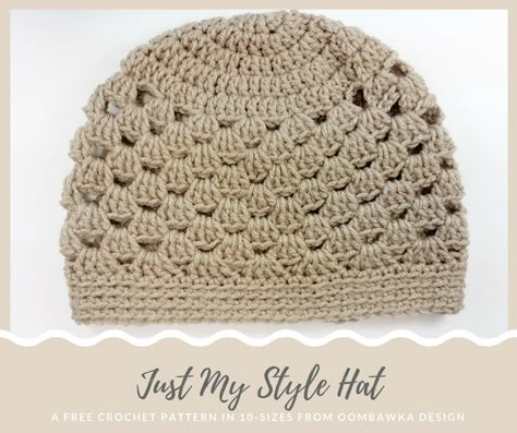 Crocheted Beanies, Pola Topi, Crocheted Beanie, Granny Stitch, Chemo Hats, Easy Crochet Hat, Crochet Hat Patterns, Crochet Beanies, Crochet Hat Free