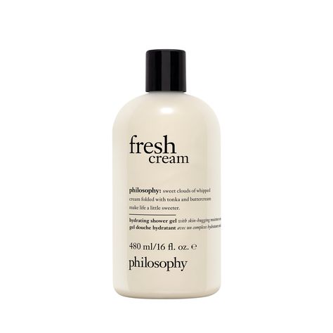 philosophy hydrating shower gel fresh cream, 480ml (16oz) Philosophy Shower Gel, Philosophy Fresh Cream, Philosophy Products, Vanilla Birthday Cake, Mint Lemonade, Dream Wishlist, Raspberry Sorbet, Cream Body, Beauty Wishlist