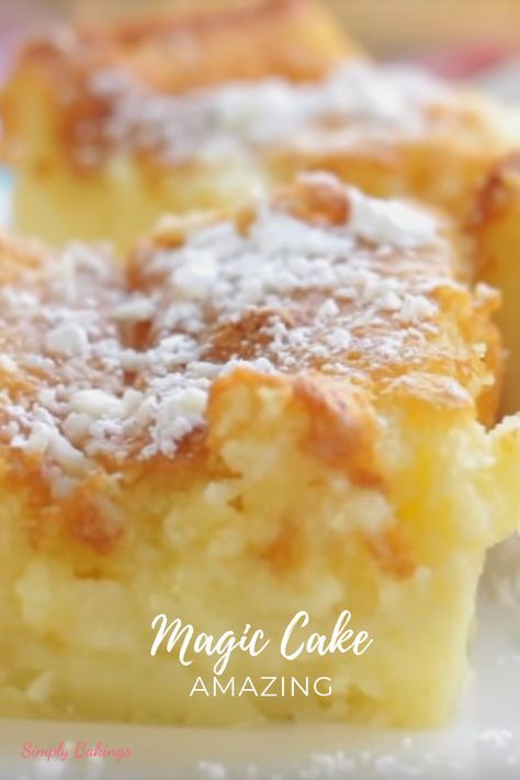 A soft, decadent, and delicious Magic Cake is all you need in parties, potlucks or any family gathering! Definitely a super easy dessert to make and a fun conversation starter because of its name! Watch the video tutorial to see how easy it is to bake this heavenly dessert! . . . . #magiccake #magiccakeeasy #magiccakerecipe #magiccakecustard #magiccakefun #magiccakevanilla #magiccakechocolate #magiccakelemon #magiccakevideo Super Easy Dessert, Magic Cake Recipes, Super Easy Desserts, Dessert To Make, Cake Mug, Custard Cake, Magic Cake, Easy To Make Desserts, Oreo Dessert