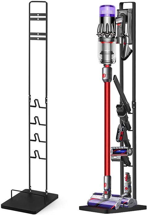 Vacuum Cleaner Storage, Dyson Cordless Vacuum, Dyson Vacuum Cleaner, Cordless Stick Vacuum Cleaner, Vacuum Storage, Dorm Room Essentials, Vacuum Accessories, Storage Closet Organization, Metal Storage